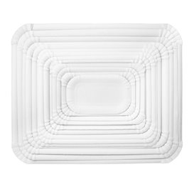 Plat rectangulaire en Carton Blanc 9x15 cm (1.000 Unités)