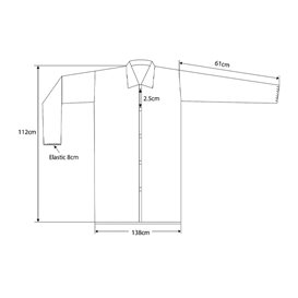 Blouse PP Velcro Sans Poches Rouge XL 25gr (50 Utés)