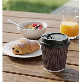 Couvercle Perforé pour Gobelet Carton Noir Ø7,3cm (50 Utés)