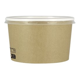 Pot en Carton Kraft avec Couvercle PP 16 Oz/473ml (500 Utés)