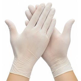 Gants en Latex Poudrés Blanc Taille L AQL 1.5 (100 Utés)