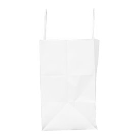 Sac Papier Blanc avec Anses Plates 80g/m² 32+16x27cm (25 Utés)