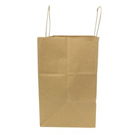 Sac Papier Kraft avec Anses Torsadées 80 g/m² 32+16x26cm (25 Utés)