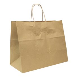 Sac Papier Kraft avec Anses Torsadées 80 g/m² 32+16x26cm (25 Utés)