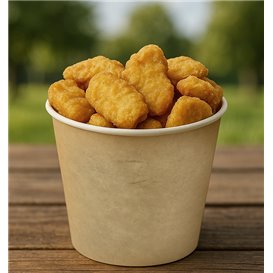 Seau en carton Kraft avec Couvercle 1750ml (150 Utés)