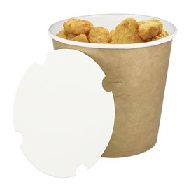 Seau en carton Kraft avec Couvercle 1750ml (150 Utés)