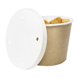 Seau en carton Kraft avec Couvercle 1750ml (150 Utés) Seau en carton Kraft avec Couvercle 1750ml (150 Utés)