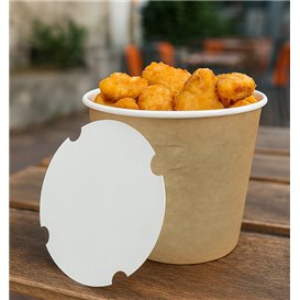 Seau en carton Kraft avec Couvercle 1750ml (150 Utés)