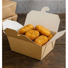 Boîte Américaine Kraft 13x8,5x6cm 700ml (45 Utés)