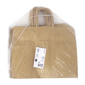 Sac Papier Kraft avec Anses Torsadées 80 g/m² 32+16x26cm (25 Utés)