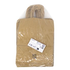 Sac Papier Kraft avec Anses Torsadées 80 g/m² 22+10x28cm (250 Utés)