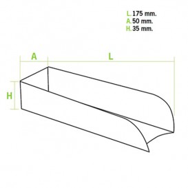Emballage Hot Dog Design 17x5x3,5cm (100 Unités)