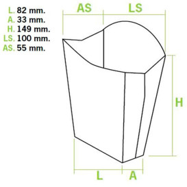 Etui à Frites Kraft Grand 8,2x3,3x14,9cm ( 400 Unités)