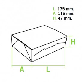 Boîte pâtissière 17,5x11,5x4,7cm 250g Blanc (20 Unités)