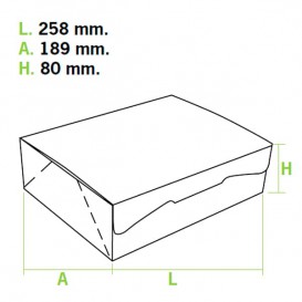Boîte pâtissière 25,8x18,9x8cm 2Kg Blanc (125 Unités)