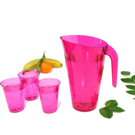 Carafe Plastique Framboise Réutilisable 1.500 ml (20 Unités)