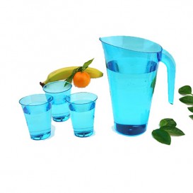 Carafe Plastique Turquoise Réutilisable 1.500 ml (20 Unités)