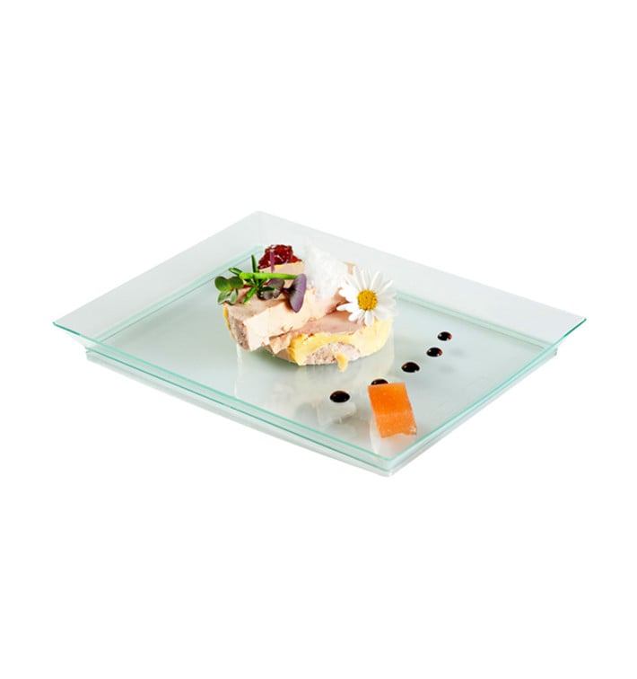 Plateau en plastique dur "Water Green" 13x18 cm Plateau en plastique dur "Water Green" 13x18 cm