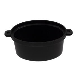 Verrine cocotte Noir avec Couvercle 9,1x5,8cm 65ml (6 unités)