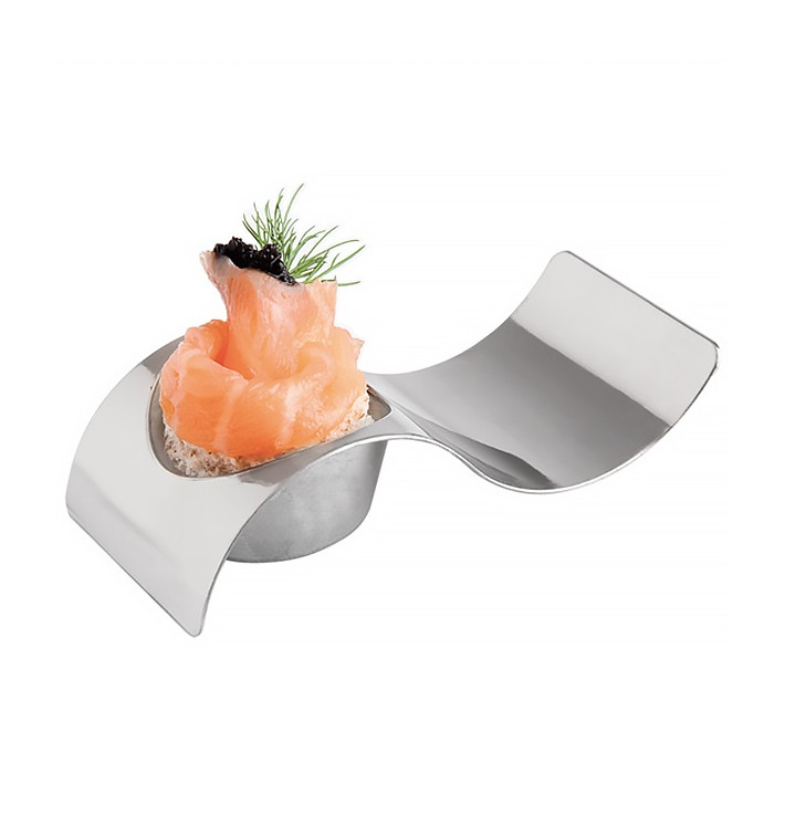 Assiette Vague Argent 9,5x4,2cm Assiette Vague Argent 9,5x4,2cm