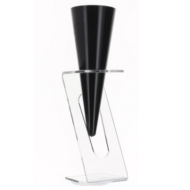 Flûte Plastique "Cône" pour Champagne Noir 100ml 