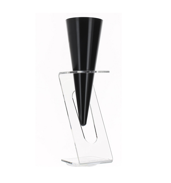 Flûte Plastique "Cône" pour Champagne Noir 100ml 