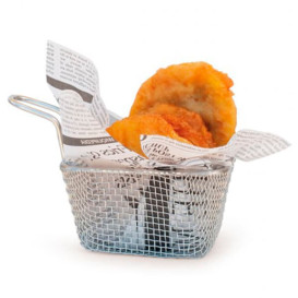 Mini friteuse de Présentation en Acier 10x9x6cm (6 Unités)