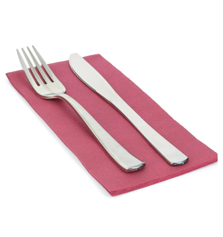 Serviette Papier Molletonnée 1/8 40X40 Bordeaux Serviette Papier Molletonnée 1/8 40X40 Bordeaux