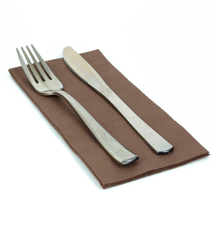 Serviette Papier Molletonnée 1/8 40X40 Marron Serviette Papier Molletonnée 1/8 40X40 Marron