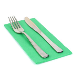 Serviette Papier Molletonnée 1/8 40X40 Vert Pomme