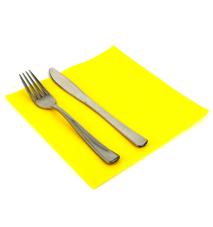 Serviette Papier Molletonnée 40x40 Jaune Serviette Papier Molletonnée 40x40 Jaune
