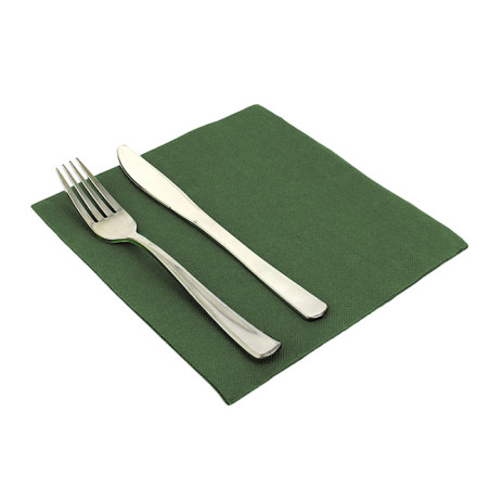 Serviette Papier Molletonnée 40x40 Verte (50 Unités)