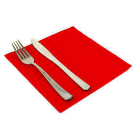 Serviette Papier Molletonnée 40x40 Rouge 