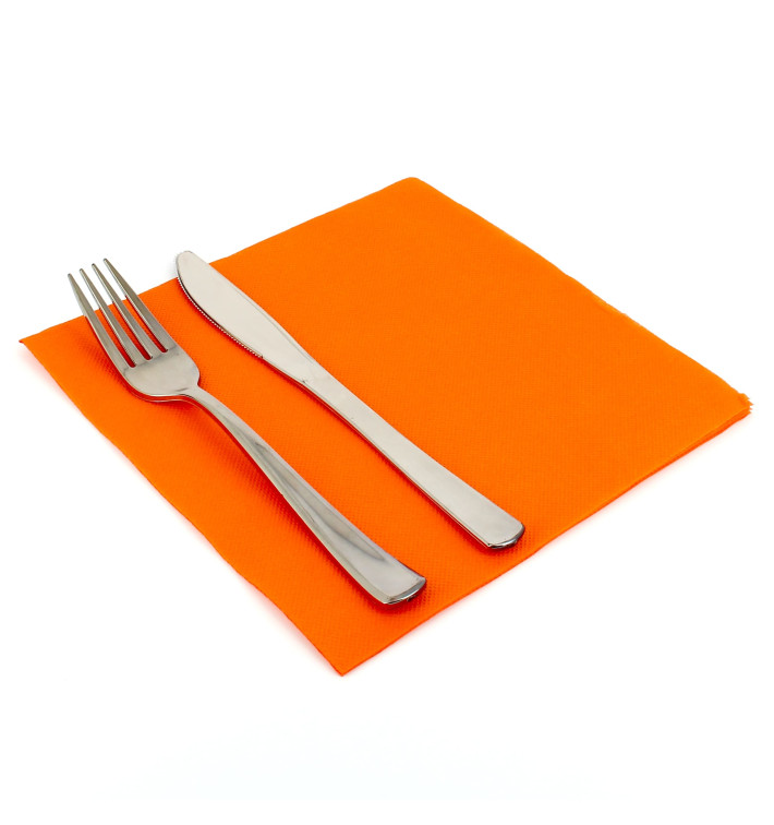 Serviette Papier Molletonnée 40x40 Orange Serviette Papier Molletonnée 40x40 Orange