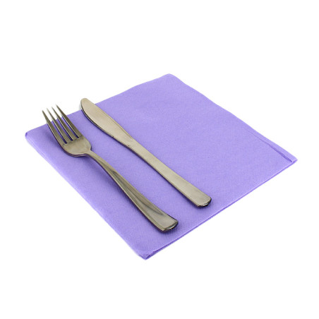 Serviette Papier Molletonnée 40x40 Lilas (50 Unités)