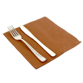 Serviette Papier Molletonnée 40x40 Marron 