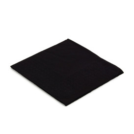 Serviette Papier à Cocktail 20x20cm Noire 