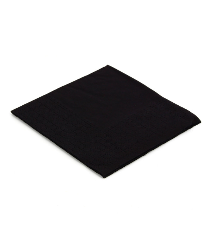 Serviette Papier à Cocktail 20x20cm Noire (100 Unités) Serviette Papier à Cocktail 20x20cm Noire (100 Unités)