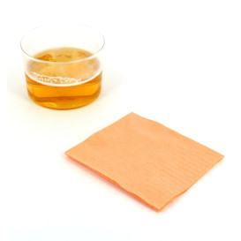 Serviette Papier à Cocktail  20x20 Saumon (100 Unités)