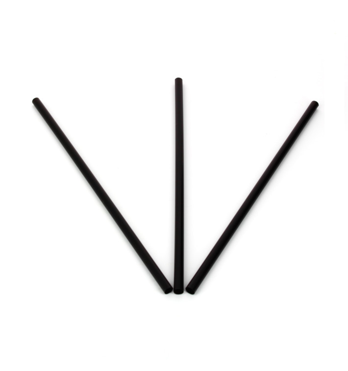 Paille Droite MOJITO Ø6mm 13cm Noire Paille Droite MOJITO Ø6mm 13cm Noire